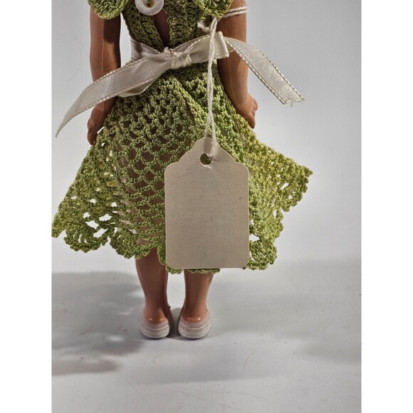 PLK Vintage 1940's 8" Unbranded Doll Dolly In Hand Crafted Crocheted Dress EUC - Picture 8 of 12